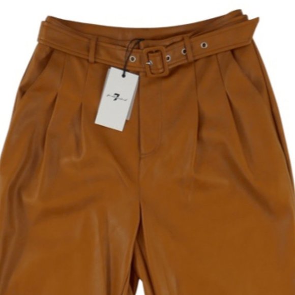 NWT 7 For All Mankind Faux Leather Wide Leg Pants - Picture 11 of 11